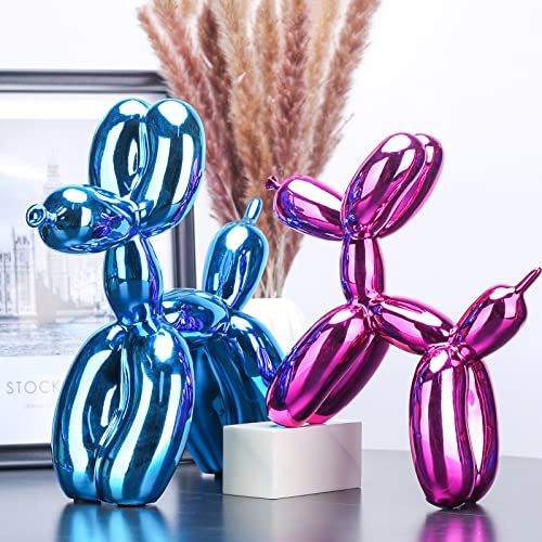 Blue Balloon Dog Decor,Balloon Animal Decor,Shelf Decor Preppy Room Decor,Cute Statue Home Decor, Bedroom Modern Sculpture Desk Decor,Office Gold Decorations Small Figurines - color: Blue, size: 9.8*9.8*3.5inch