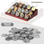 Challenge Coin Display Stand - Where Every Coin Tells A Story - Solid Wood Military Coin Rack | 9-Row Ladder Design Holds 45-60 Coins | Desktop Holder for Army Police Firefighters (Walnut) - color: Walnut