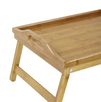 KKTONER Bamboo Bed Table Tray Breakfast Tray with Folding Legs Bed Tray for Eating and Laptop Serving Trays for Bedroom Snack Tray Bed Table Drawing Table (40)