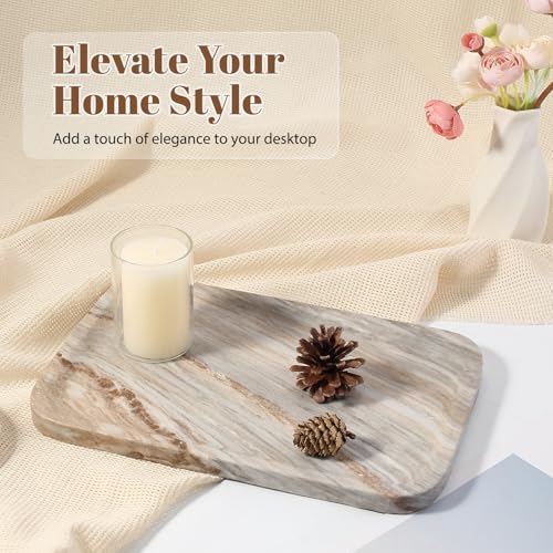 Koville Marble Tray, 12"x8" Marble Vanity Tray for Countertop Bathroom Kitchen Dresser, Decorative Catchall Trays for Perfume Jewelry, Rectangular Stone Serving Tray(Palissandro Blue - color: Palissandro Blue