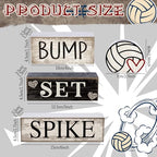 Yuntau 4 Pcs Volleyball Centerpieces for Table Volleyballs Tiered Tray Decorations Wooden Bump Set Spike Farmhouse Decorative Faux Book Stack Block Sign for Room Shelf Coffee Table Fireplace Mantel - style: Volleyballs