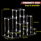 6 Tier Clear Action Figures Display Risers Stand Shelf, Acrylic Display Stands for Collectibles,Pop Figures Holder Perfumes Organizer,Large Rock Risers Rack - color: 6 Tier