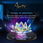 19 LED Color Changing Stand, Circular Illuminated Display Pedestal for 3D Crystal Glass Art, Light Base With AC/USB Plug, Lighted Acrylic Crystal Display Stand, Black - style: Color Changing Lights