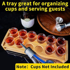 INFTYLE Shot Glass Tray Holder with 12 Holes Large Shot Glasses Set Serving Stand Organizer for Tequila Whiskey Brandy Vodka Rum Party Club Bar Home Spirit Tasting (Only Tray, Cups Not Included) - style: 2x6 long