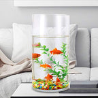 WGV Cylinder Vase, Width 8", Height 16", Clear Wide Large Diameter Flower Glassware, Floral Container, Planter Terrarium for Wedding Party Event, Home Accent Decor, 1 Piece - size: 8"x16"H
