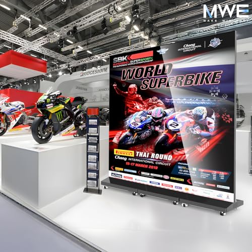 80 Inch LED Digital Signage Display, Foldable Seamless Stitching Kiosk, P1.86 GOB LED Screen Poster with Flight Case, Commercial Advertising Display for Events, Rentals and Weddings (Black, 2 Unit) - size: 2 Unit