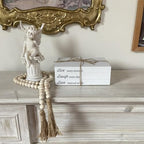 Decorative Books for Home Decor, White Faux Books for Decoration, Rustic Farmhouse Stacked Display Books with 52in Wood Bead Garland for Coffee Tables Living Room, (Live Laugh Love) - style: Live Laugh Love