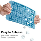 Mini Ice Cube Tray for Freezer: FDDBI Small Ice Trays for Freezer with Bin - 117×4PCS Easy Release Nugget Ice Tray - Crushed Ice Tray with Container - color: Cool Blue