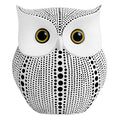 APPS2Car Owl Statue for Home Decor Accents Office Decoration, Handmade Polka Dots Buhos Modern Bird Figurine for Indoor Book Shelf Desktop Cabinet Fireplace Mantel Living Room Bedroom Ornament (White)