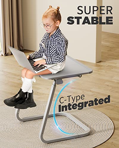 SAIJI TV Tray Table - Heavy Duty Extra Large TV Tray, Upgraded TV Dinner Trays for Eating Snack Food, Tilt & Height Adjustable TV Tray Laptop Desk for Sofa & Bedside Small Table - color: Grey
