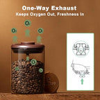 Ankou Glass Coffee Canister 900ml x 2 Jar, Airtight Food Storage Container with Pop Lid, Kitchen High Borosilicate Glass Contianers For Tea Coffee Bean Sugar - color: 900ml * 2 Coffee