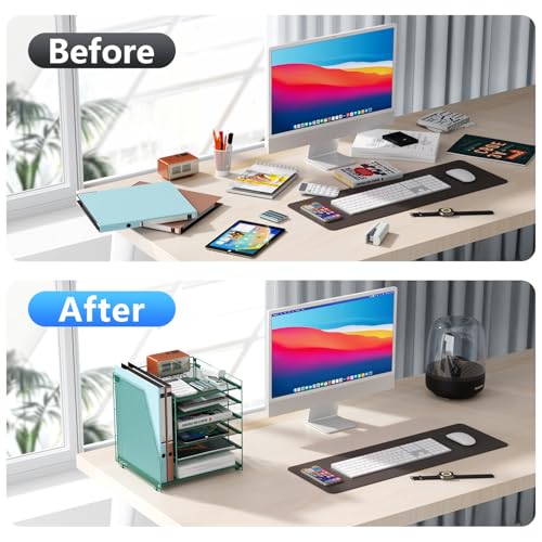 gianotter 6-Tier Paper Organizer With Magazine Holder, Desk Organizers and Accessories, Desk Accessories & Workspace Organizers, File Organizer for Office Supplies Storag (Green, 6-Tier) - color: Green, size: 6-Tier
