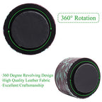 lizimandu Round Leather Art Supply Organizer,Remote Control Holder,360 Degree Rotating,Multi-Functional Pencil Holder,4 Compartments Desktop Stationary Organizer(1-Green Flower) - color: 1-Green Flower