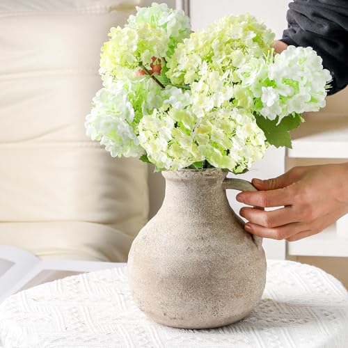 Ceramic Decorative Flower Vase 7.1 Inch Pottery Rustic Farmhouse Boho Terracotta Vase for Home Decor, Table, Living Room, Bathroom, Shelf, Mantel Decoration, Bronze - color: 204-1-7.1in