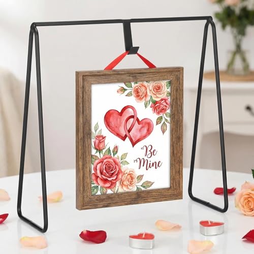 Gallery Art Stand for Round Top Black Metal Display Stand 9 Inch Mini Gallery Art and Charm Decoration for Holiday Party Decor Supply Gift(Black) - color: Black