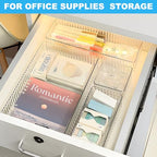 HOTOOLME 7PCS Clear Drawer Organizers Bins, 4 Size Stackable Makeup Drawer Organizer, Desk Plastic Drawer Storage Trays, Bathroom Drawer Storage for Cosmetics, Office Supply, Kitchen Utensils - style: 7 Pack