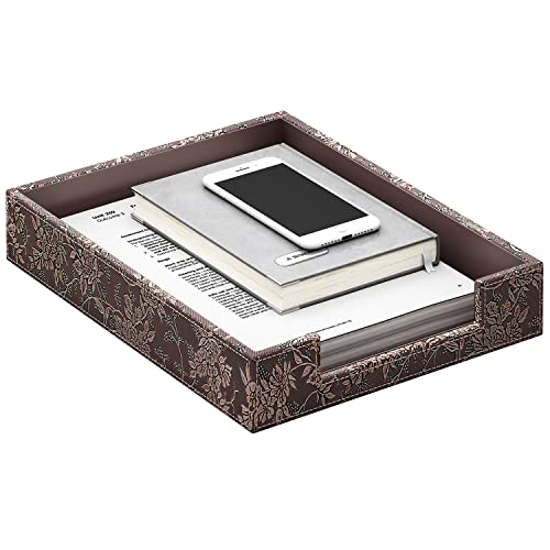 Leather Letter Tray, THIPOTEN Elegant Desk Organizer for Office Supplies, Mail, Paper, File, Magazine, Perfect Office Organization for Desktop(Retro) - color: Retro