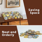 Challenge Coin Holder, 9 Rows Solid Wood Military Coin Display Stand Holds 60 Coins, Army Coin Rack Display Case for Desk Display