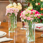 7pcs Glass Cylinder Vases for Centerpieces - 8 Inch Tall Glass Vases for Flower, Clear Flower Vase Bulk Floating Candle Vase for Table Centerpiece Wedding Home Décor - size: 7 Pack 8 Inch