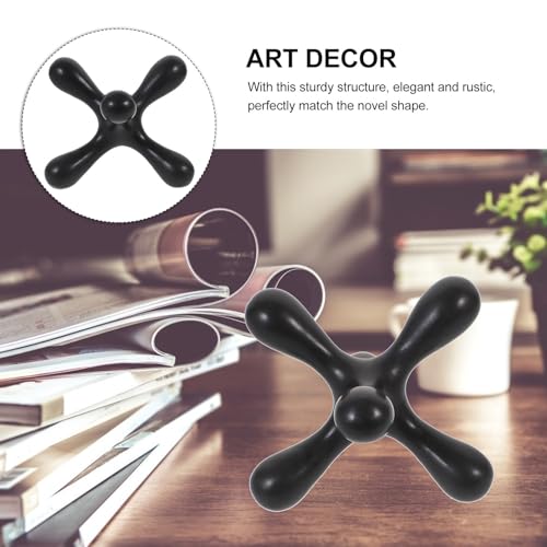 Uonlytech Abstract Sculpture Art Decor, Wear-Resistant Minimalist Black Geometric Home Decor Accent for Living Room and Office Decorative Craft