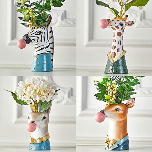 Blowing Bubble Art Vase, Animal Face Vase, Modern Home Decor Vase (No Plants) - Zebra - color: Zebra