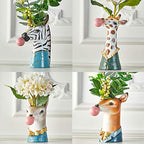 Blowing Bubble Art Vase, Animal Face Vase, Modern Home Decor Vase (No Plants) - Zebra - color: Zebra