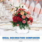 JYPS Clear Vase Set of 3, Polycarbonate, Round, Transparent, Wide Mouth, 6 inches, Ideal for Wedding Decor, Flowers, Bedroom, Living Room, Bathroom, Break Resistant - size: 6.2'' W*5.9'' H + 6'' W*5.9'' H + 3.8'' W*3.6'' H