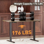 Ywin Electric Height Adjustable Standing Desk with Wheels, 63 x 24 inches Ergonomic Stand Up Desk for Home Office - color: Retro Brown