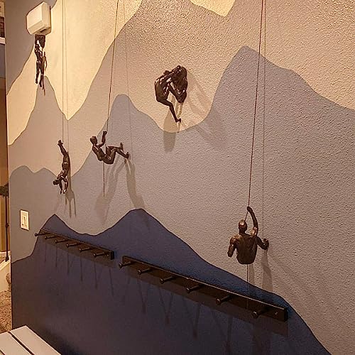 'The Alpinist' Modern Hanging Wall Figurine, Retro Stylish Resin Statue for Home and Office Decor, Nordic Art/Wall Sculpture (Hanging Man - One Hand) - color: Hanging Man - One Hand