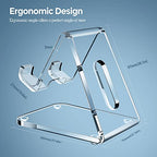 CreaDream Acrylic Cell Phone Stand, 5mm Thicker Clear Cell Phone Holder, Transparent Phone Stand for Desk, Desktop, Desk Accessories, Suitable for iPhone 14 13 Pro Max, All Smartphone 4-8inch - color: Clear