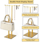 Jewelry Towers Necklaces Organizer Stainless Steels Jewelry Purse Display Stands Adjustable Height Decorations Boutique Purse Holder for Retail Counter Bag Handbag Display Rack