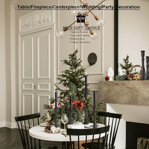 Candlestick Holders Black Candle Holder for Candlestick,Taper Modern Candle Holders Set of 3,Tall Wood Candle Sticks Holder Decor(12"/10"/8" H) (3, Black)