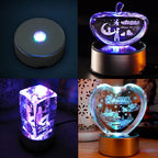 Watris Veiyi 4" LED Colorful Rotating Display Base, Light Rotating Crystal Display Base, Display Base Stand Turner for Crystals Glass Art and Cup