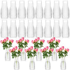 Mumufy 24 Pcs Plastic Bud Vases in Bulk Small Clear Flowers Vases for Centerpieces Wedding Decorations Home Banquet Formal Dinners Party Table Decor (3.54 x 7.87 Inch) - size: 3.54 x 7.87 Inch