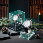 erioctry 2 Pack Watch Display stand Case Clear Plastic Single Watch Holder Box Storage Organizer for Jewelry Collection