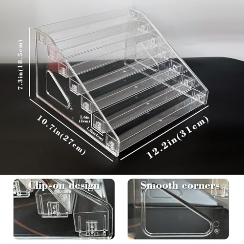 Card Display Stand, Acrylic Risers Greeting Card Display Sticker Holder, 7-Tier Clear Acrylic Shelves for PSA Graded Card,Baseball Sports Card and Postcard Sticker Display - color: 1 Pack