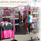 Retail Display Stand Store Display Rack 5 Tier Metal Spinning Display Stand Rack with Wheels Keychain Jewelry Stocking Hat Display Stand with Hooks for Malls, Showroom, Retail Store (Grey) - color: Grey
