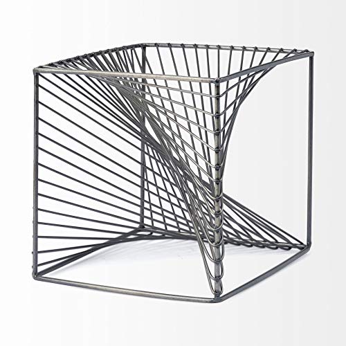 Mercana Furniture & Decor Modern Rochon by Mercana Decorative Objects, 8.0L x 8.0W x 8.0H, Gun Metal Grey