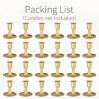 Gold Candle Holders Candlestick Holders: Set of 24 Candle Taper Holders Metal Candle Holders for Candlesticks for Wedding Centerpiece Party Chrismas Mantel Home Decor - size: 24Pcs
