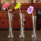 Hand-Made Blown Art Bud Glass Vase, Clear Glass, Oblong Shape, Modern Style, Thread Pattern, Stemless, Perfect for Home Decorations