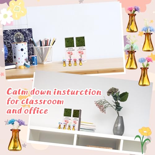 24 Sets Mother's Day Bulk Gifts for Women Teacher Nurse Appreciation Positive Mini Bud Vases with Flower Office Desk Decor Mini Box Breathing Thank You Gifts for Graduation Coworker Staff (Tan) - color: Tan