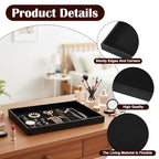 Kifmurase 6 Pack Velvet Jewelry Trays for Drawers, Black Jewelrys Display Tray Stackable Jewelry Organizer Trays Bracelet Ring Earring Necklace Organizer Empty Plate for Drawers Countertop