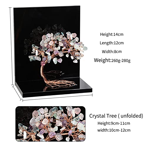rockcloud Set of 2 Fluorite Crystal Tree Acrylic Decorative Bookends, L-Shaped Heavy Duty Book Ends to Hold Books for Home Office Shelves, Green - color: Green