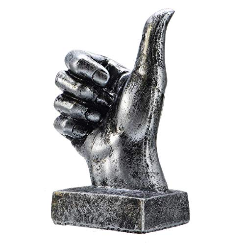 Nice purchase Hand Finger Gesture Desk Statues Fingers Sculpture Creative Home Living Room Cabinet Shelf Decoration (Thumbs-up in Silver) - color: Thumbs-up in Silver