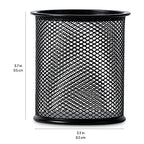 Amazon Basics Wire Mesh Pen Holder, Pencil Cup Desk Organizer for Stationery, Scissors, Office Caddy Storage, 3.7" x 3.3", Black - style: Wire Mesh Pen Cup