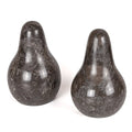 Creative Home Pear-Shaped Solid Marble Bookends – Heavy-Duty Book Ends for Shelves, Home Décor, Office and Classical Interiors, Modern Charcoal Marble Living Room Décor, Set of 2 - style: Pear Shaped