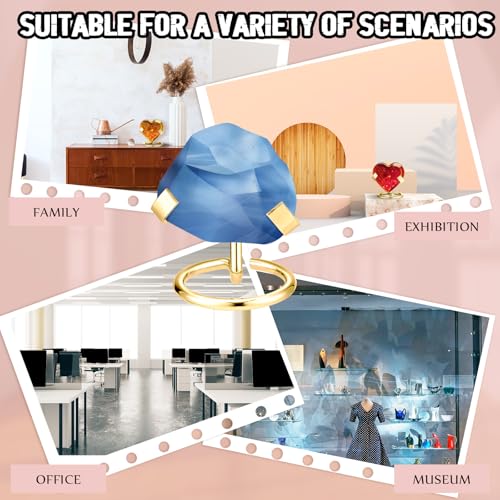 Shimeyao 4 Pcs Metal Crystal Heart Stone Stand Crystal Ball Holder Rock Display Stand Mineral Specimen Display Easel Holder for Gemstones Fossils Agate Slabs Plates (Silver,2 x 2.36 x 2.56 Inch) - color: Silver, size: 2 x 2.36 x 2.56 Inch