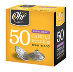 OHR Extra Heavy Disposable Aluminium Foil Candle Holder, Drip Cup Bobeches - 50 Pack
