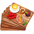 Roowest 5 Pack Solid Acacia Wood Serving Trays for Laser Engraving Rectangular Wooden Board for Food Appetizer Serving Tray Plates for Vegetables Fruit Cheese Housewarming Gifts(13 x 9 Inch) - size: 13 x 9 Inch