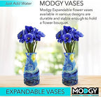 MODGY Expandable Flower Vase, Plastic Decorative Modern Foldable Printed Vases for Centerpieces for Wedding, Dining Table, Home Decor, Living Room, Bathroom, Starry Night, Vincent Van Gogh, 2 Pack - style: 2 Pack